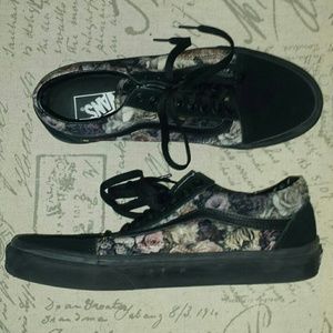 Velvet floral old-skool vans sneakers